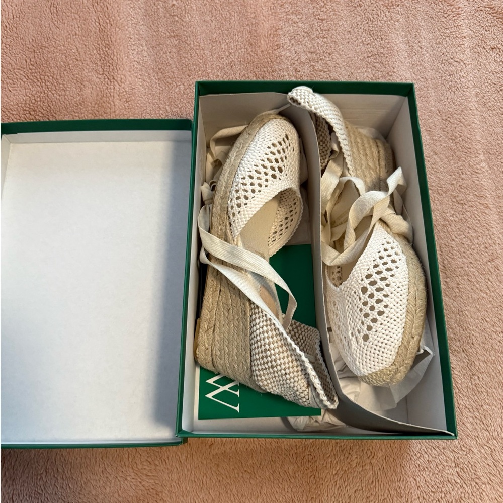 J. Crew Crochet Lace-up Mid-heel Espadrille - Picture 3 of 8